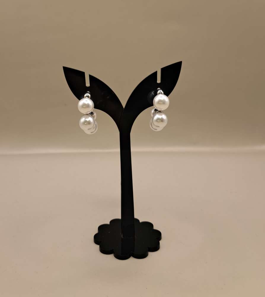گوشواره طرح گل ۵پر مرواریدی
