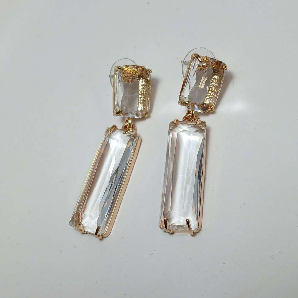 گوشواره سلطنتی سنگ شیشه‌ای کوچک
