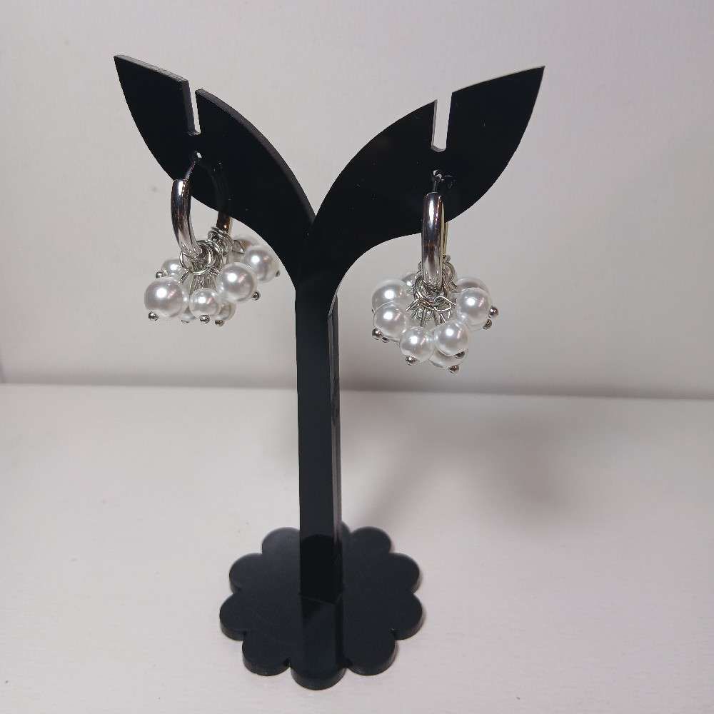 گوشواره حلقه‌ای مروارید آویز