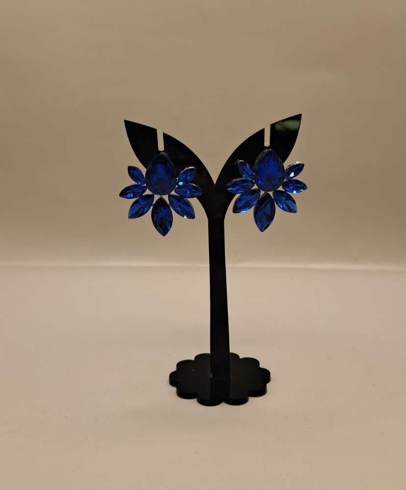 گوشواره سلطنتی آبی طرح گل