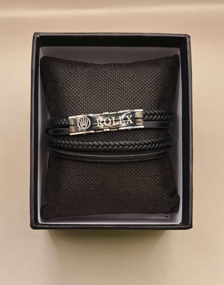 دستبند چرم مردانه چندلاین ROLEX