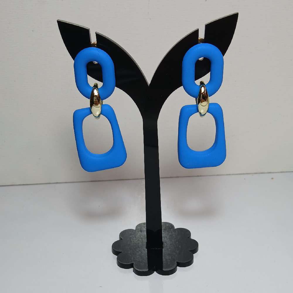 گوشواره مستطیل آبی