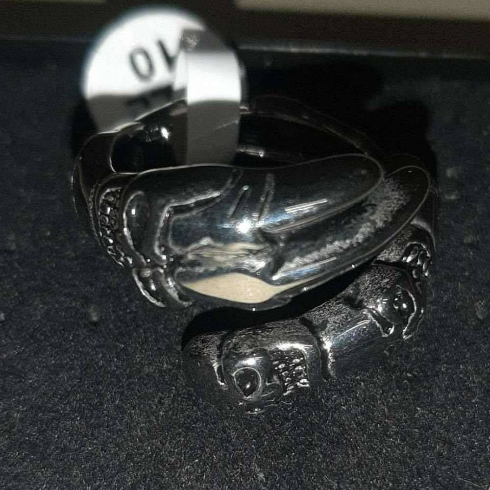 انگشتر نقره ای دو سر اسکلت